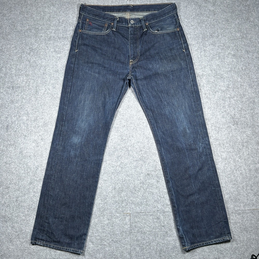 Polo Ralph Lauren Denim Jeans Mens Size 32x30 Blue Vintage 67 Straight Leg Dark
